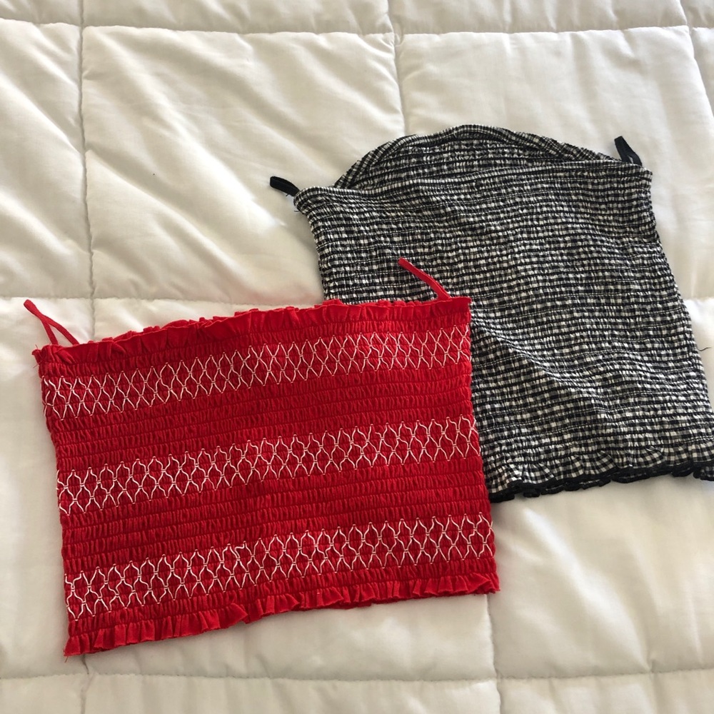 Two pieces girls crop top shirts